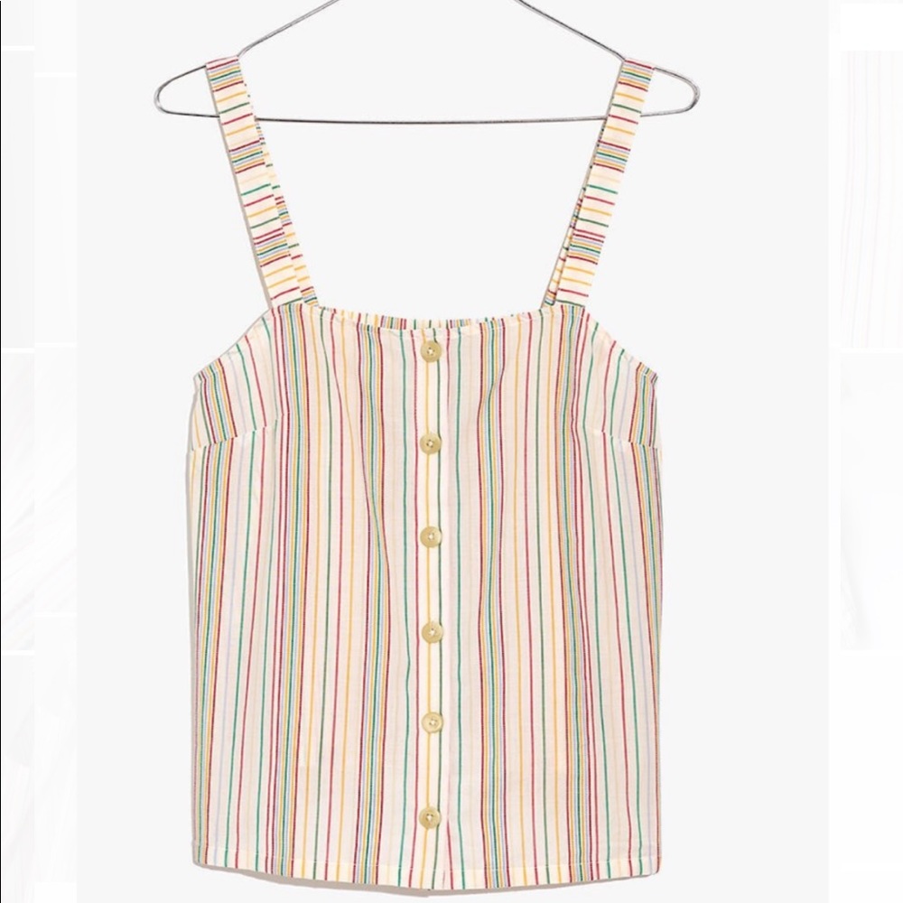NWT Madewell Button-Front Tank in Textural Rainbow
